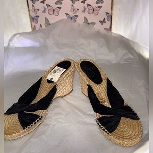 Black Wedge Sandals